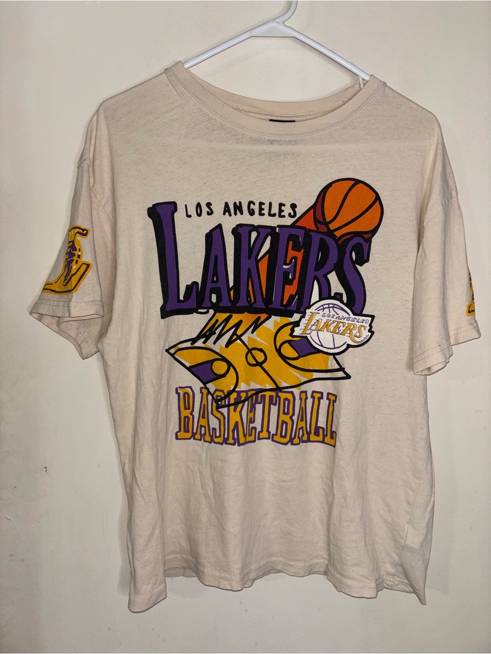 Cream Graphic Basketball T-Shirt
